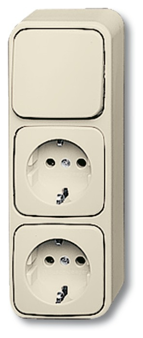 Kombination 2 SCHUKO® Steckdosen, mit Wippschalter 2601/6/2300/2 EAP, weiß