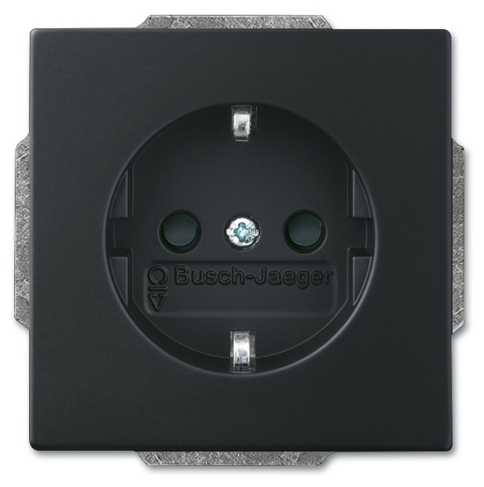 SCHUKO® Steckdosen-Einsatz Busch-steplight® 20 EUCBLI-885, schwarz matt