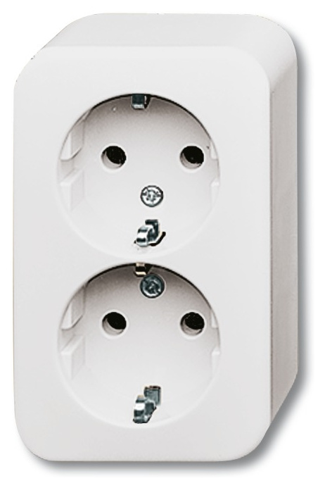 SCHUKO® Doppelsteckdose 20-02 EAP/11W-503, alpinweiß