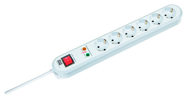 381.2501K Tischsteckdose 6-f ÜSS weiss