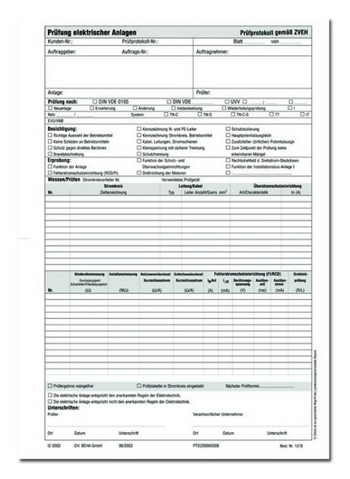 Beha-Amprobe 1278 Unitest Prüfprotokoll 0100 Beha 2146070