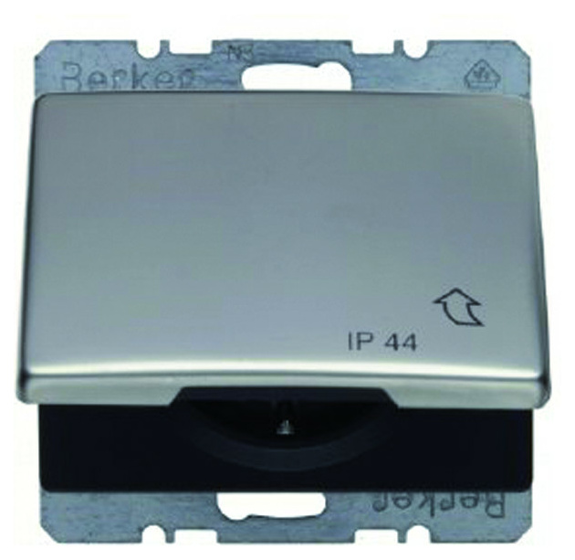 47581004 SCHUKO-Steckdose Klappd. Edels.