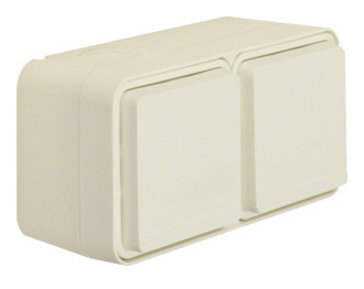 47843512 Steckd. SCHUKO 2f waager. AP