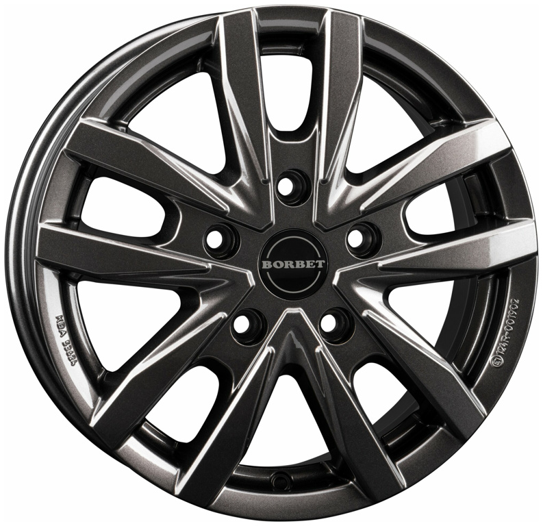 Borbet CW5 Alufelge, 5-Loch, ET 68 mm, 6 x 16" für Fiat Ducato, anthrazit