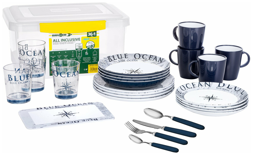 Brunner Geschirrset Blue Ocean, Geschirrset 36-tlg.