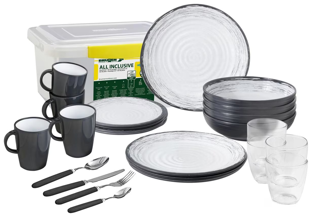 Brunner Granada All Inclusive Geschirrset, Melamin, 36-teilig + Box