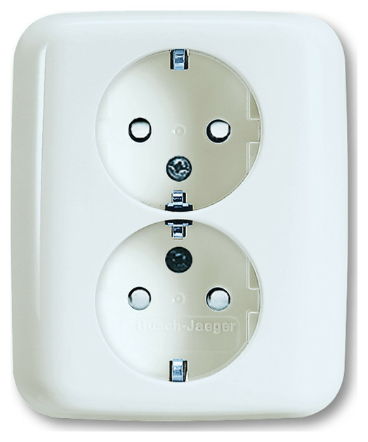 SCHUKO® Doppelsteckdose 20-02 EUJKS-214, alpinweiß