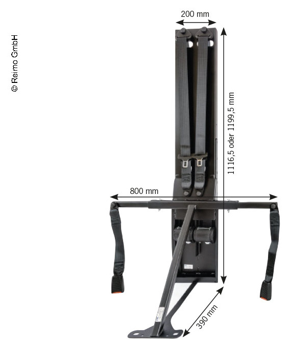 CTA 3-Punkt Gurtbock Fiat Ducato X250/X290 Van Chassis, Höhe 1116,5 mm