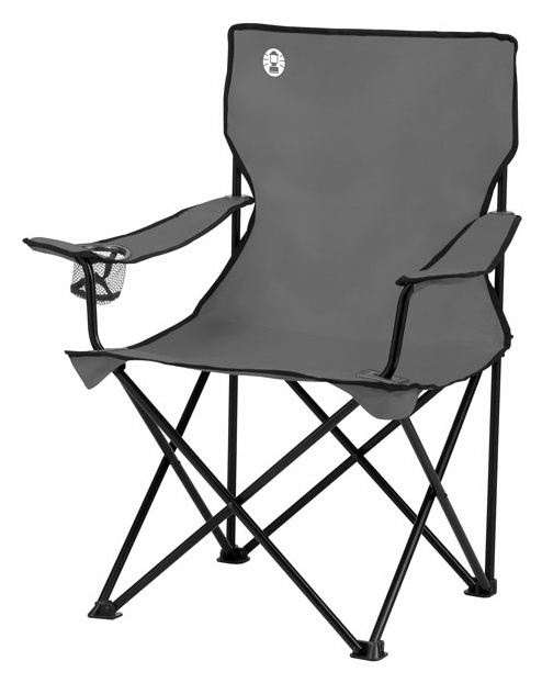 Coleman Quad Chair Faltstuhl mit Getränkehalter, bis 113 kg, Grau