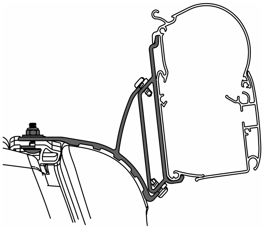 Adapter für VW T5 / T6 Multivan mit C-Schiene für Markisen Dometic PW 1100
