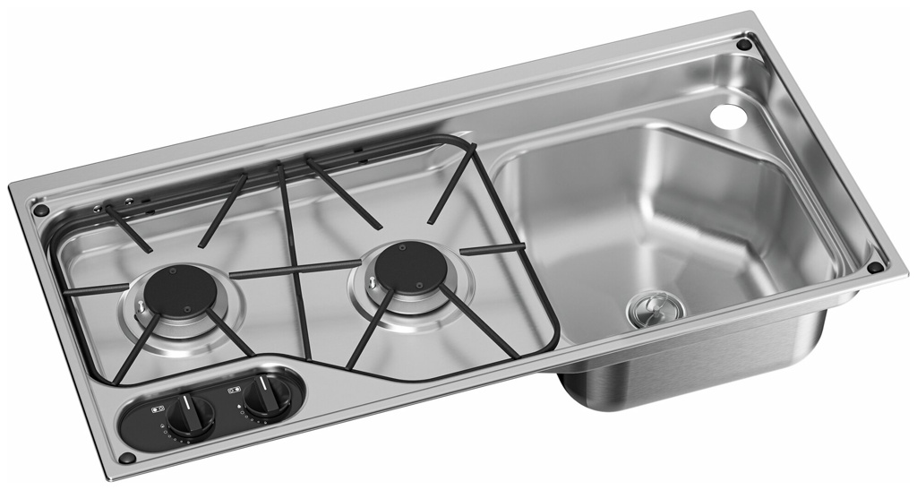 Dometic Kocher-Spülenkombination CVC 1700, 2-flammig, Becken rechts
