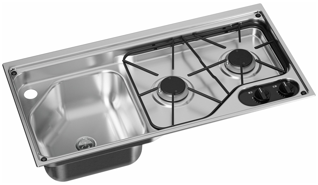 Dometic Kocher-Spülenkombination CVC 1700, 2-flammig, Becken links