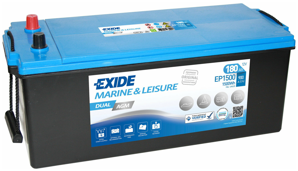Batterie EXIDE Dual AGM 180 AH, EP 1500