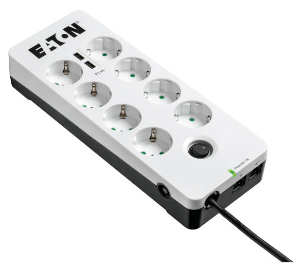 Eaton PB8TUD Spannungsschutz Schwarz, Weiß 8 AC-Ausgänge 220 - 250 V 1,5 m