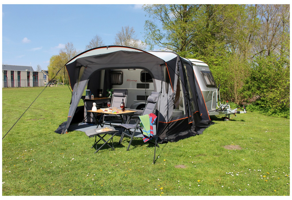 EuroTrail Reisevorzelt Palermo Air 380 x 270 cm, anthrazit/schwarz