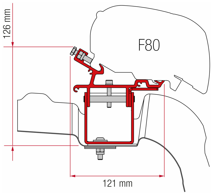 Fiamma Kit VW Crafter/MAN L3 H3 ohne Roof Rail, MAN TGE, VW Crafter silber