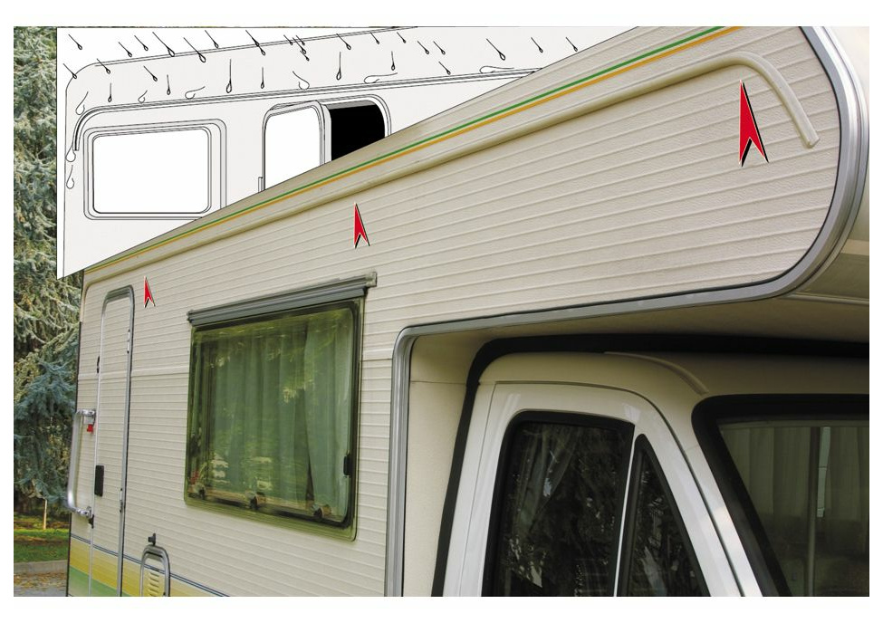 Fiamma Mini-Regenrinne Drip Stop für Wände, 300 cm