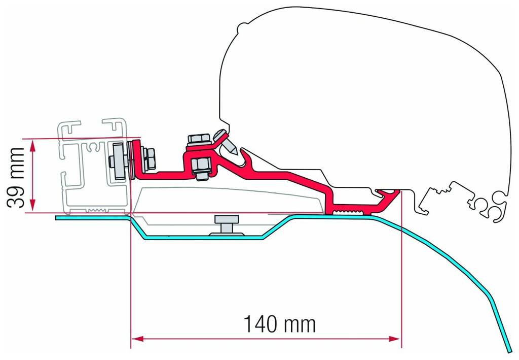 FIAMMA Adapter Kit Ducato H2 Smart Clamp System