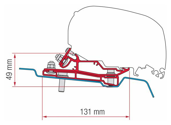 Fiamma Markisenadapter Ford Transit H3, Bj. 2014-2019