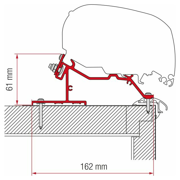 Adapter F80/F65 Caravan Roof 400 cm