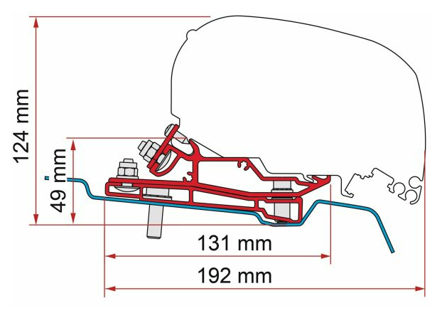 Fiamma Markisenadapter F80s / F65 für Ford Transit (L3/H3) ab Bj. 2014