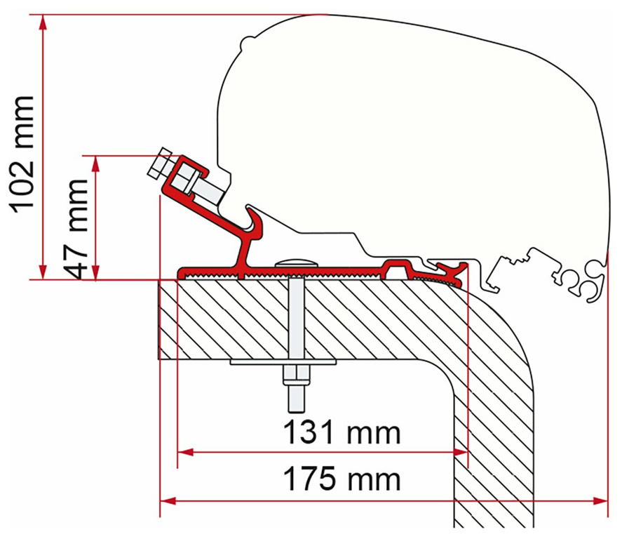 Fiamma Markisenadapter F80, 550 cm, für Hymer alle Modelle ab Bj. 2016