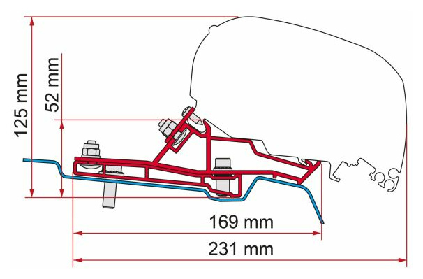 Fiamma Markisenadapter F80s / F65 für Ford Transit (L2/H2) ab Bj. 2014