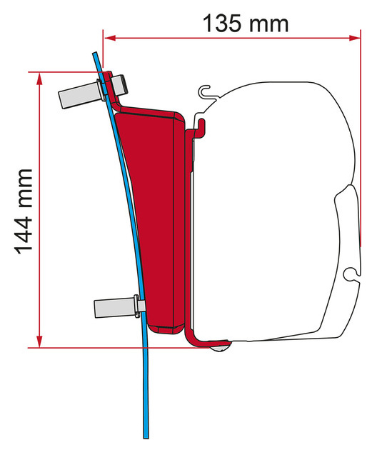Fiamma Adapter F45 für Ford Transit H3 / L3 - Rechtslenker