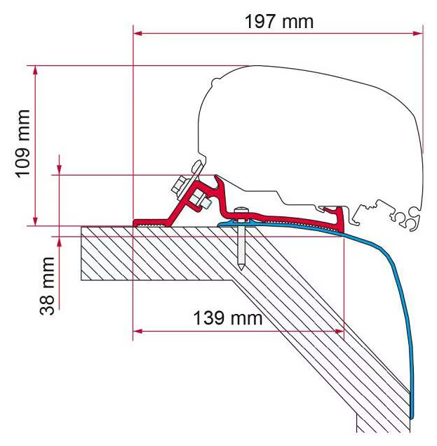 Fiamma F80 Adapter für Laika Rexosline / Kreos 2009