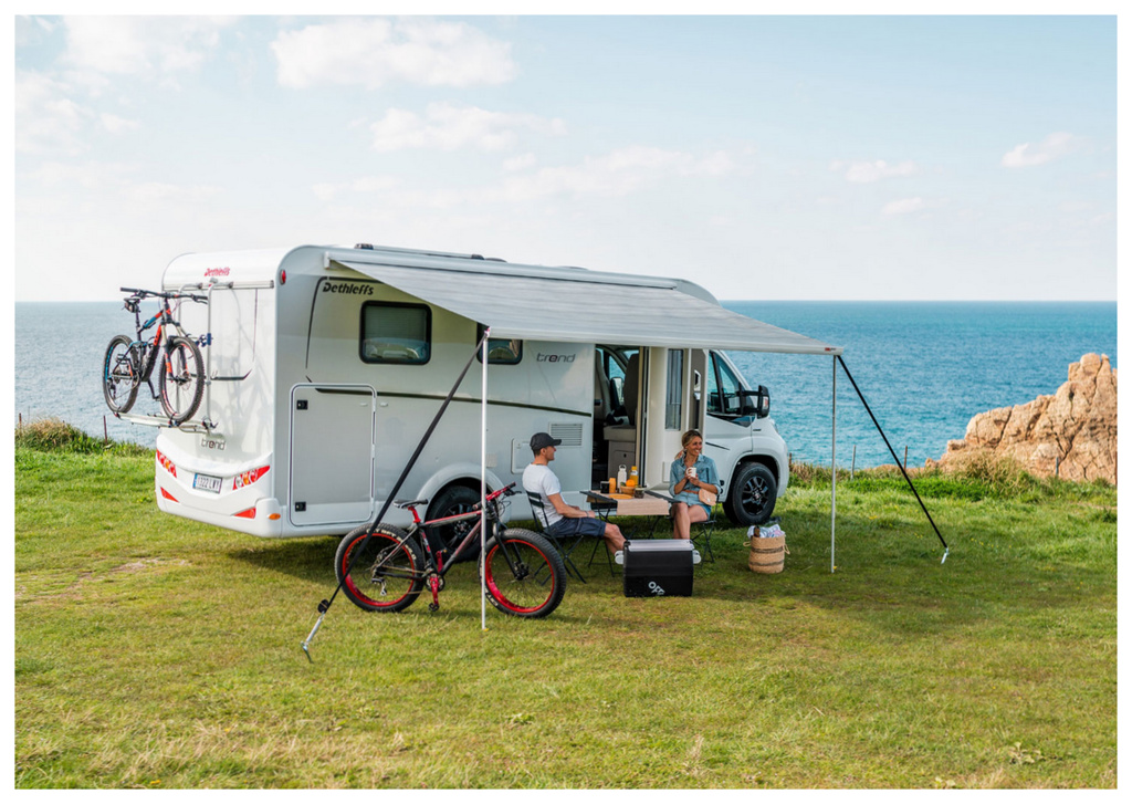 Fiamma F45L 500 Wandmarkise, Auszug 2,5 m, Titanium, Tuch Royal Grey