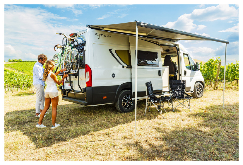 Fiamma F80s 450 Dachmarkise, Auszug 2,5 m, Tuch Royal Grey, Polarweiß