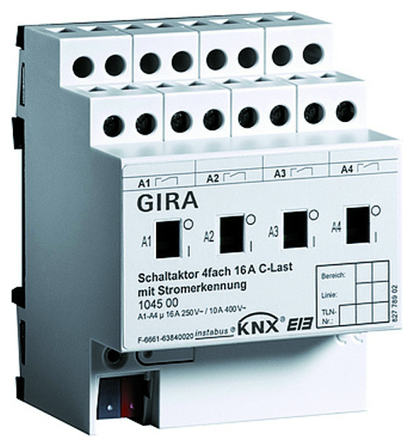 104600 Schaltaktor 8f 16A C-Last REG