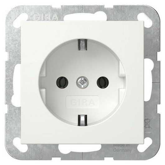 Gira 418027 Schuko-Steckdose Srk System 55 Reinweiß Seidenmatt