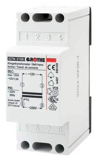 GT 3158 KLINGELTRAFO 12V/1A