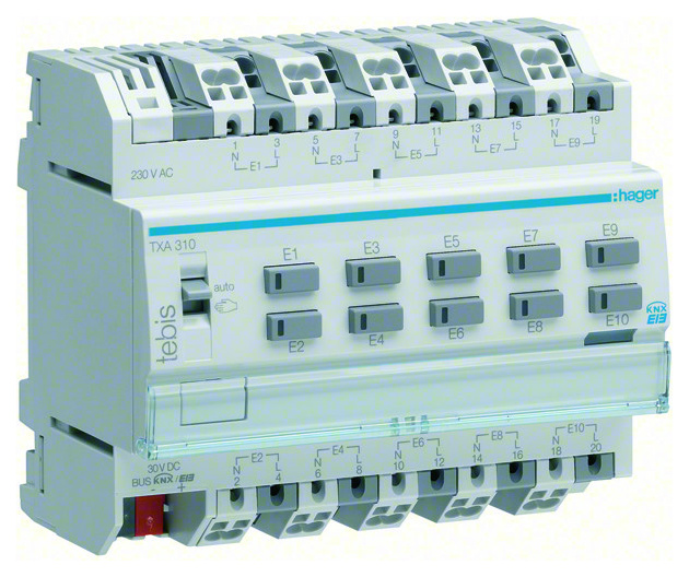 TXA310 Binäreingang KNX 10fach 230V     