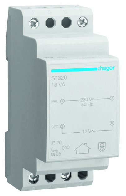 ST320 Sicherheitstrafo 230V/12V 18VA 2PL