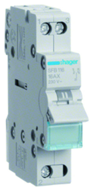 SFB116 Gruppenschalter 1P 16A mittig Aus