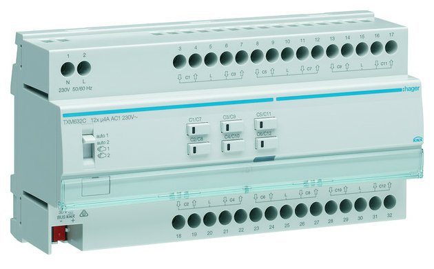 TXM632C Jalousieausgang KNX, 12fach 230V