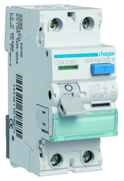 CCA216D FI-Schutzschalter 2P 16A 10mA