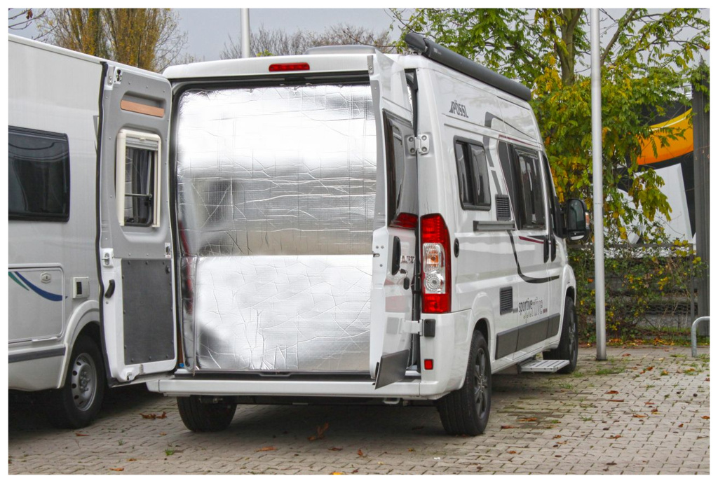 Hindermann Thermovorhang für Hecktür Fiat Ducato, hellgrau