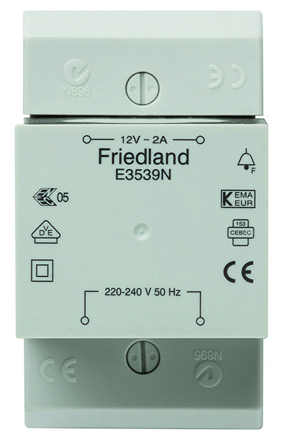 E 3539 N KLINGELTRAFO 230V/12V 2A