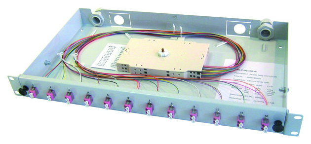 LWL-Spleißbox 12xLC-D G50/125 OM4 Fest