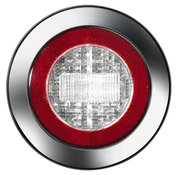 LED-Rückfahrleuchte mit Rückstrahler 12V 3W klar IP67, 500 mm Kabel
