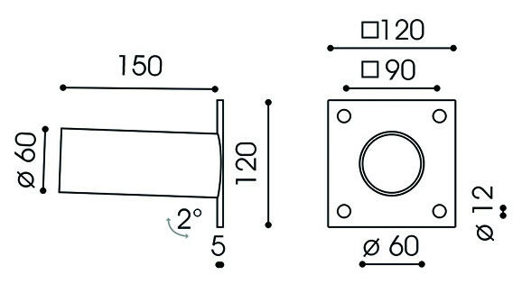 Wandausleger Zopf Ï 60 2? L:150mm