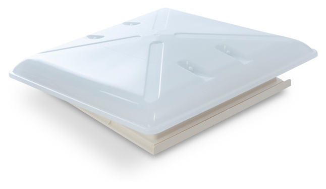 Dachhaube 400 x 400 mm - Milchglas - Mit Rollo und Moskitonetz