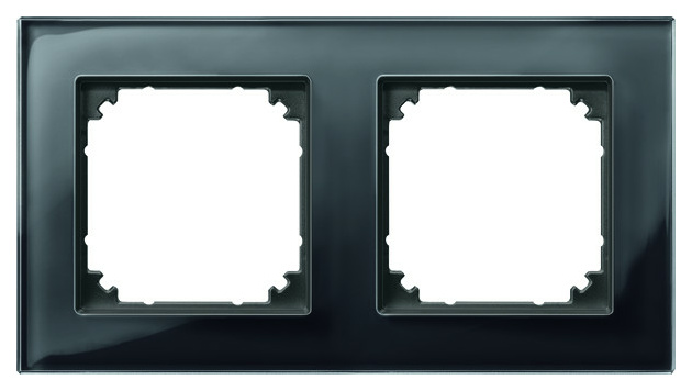 489203 Echtglasrahmen 2fach Onyxschw.