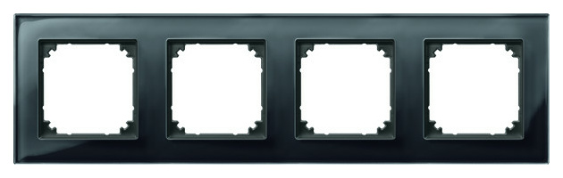 489403 Echtglasrahmen 4fach Onyxschw.