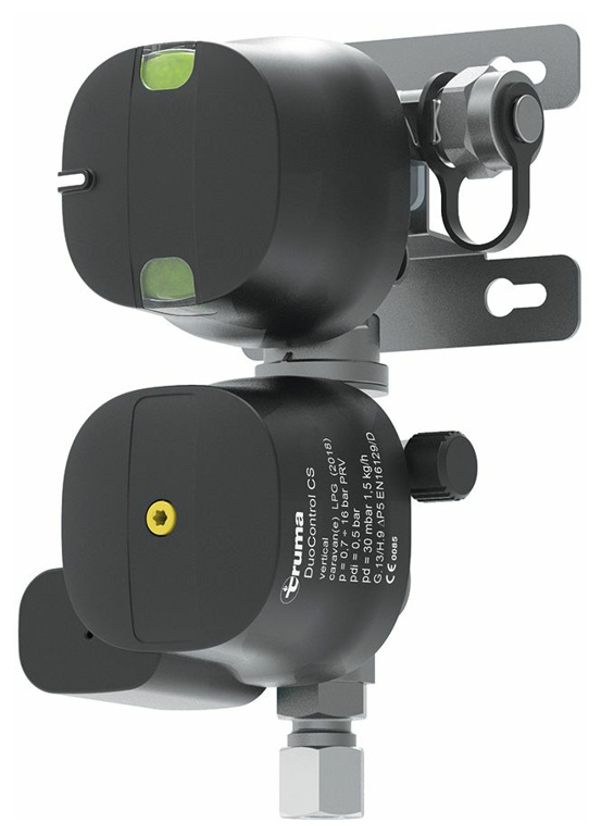 Truma DuoControl CS vertikal Gasdruckregler mit Crashsensor 30 mbar