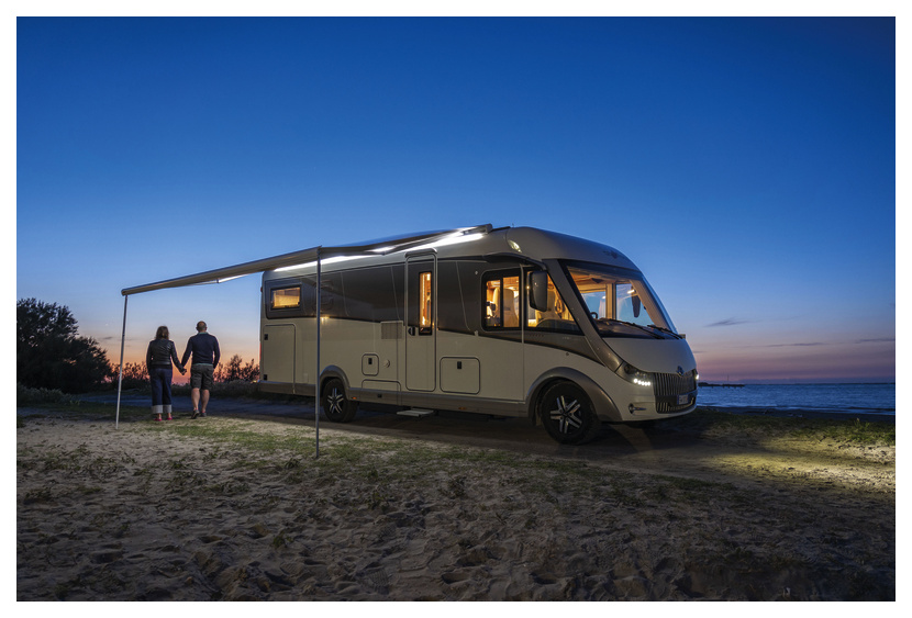 Dachmarkise F80L für Vans und Wohnmobile, Royal Grey, Polar White