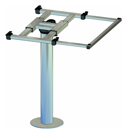 Tischsäule mit Verdrehung und Verschiebung H700mm Alu